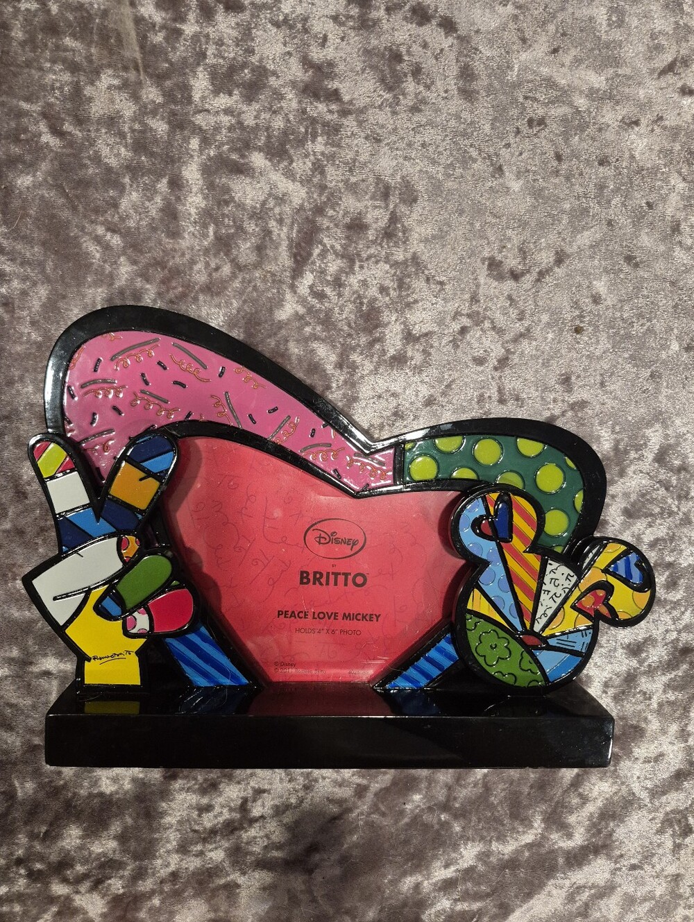 Disney by Britto Peace Love Mickey 4x6 Photo Frame Romero Britto Pop Art 4025569